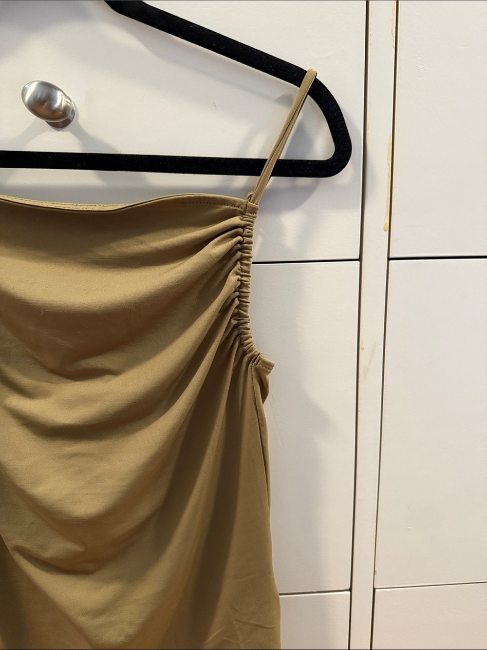 H&M Ruched Cami Tank Top - Olive - Picture 2 of 5
